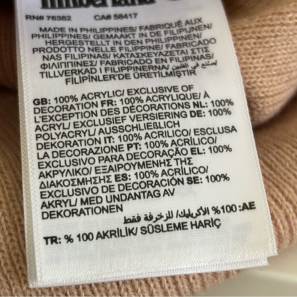 Timberland soft pink rib knit beanie cap hat - Picture 7 of 8